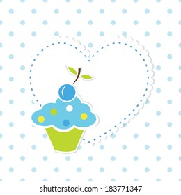 Baby background with cupcake