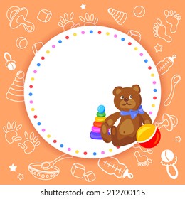 baby background with different objects. vector illustration