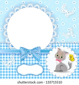 Baby background with frame. Vector illustration.
