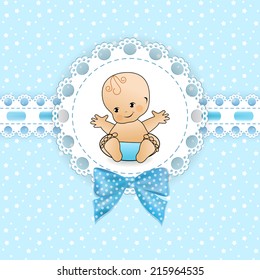 Baby background with frame. Vector illustration.