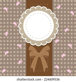Baby background with frame. Vector illustration.
