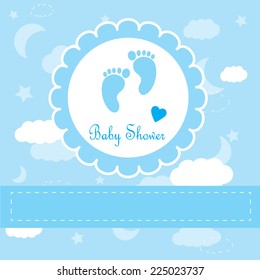 Baby background with frame. Vector illustration.
