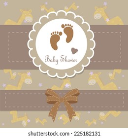 Baby background with frame. Vector illustration.