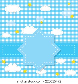 Baby background with frame. Vector illustration.