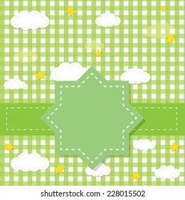 Baby background with frame. Vector illustration.