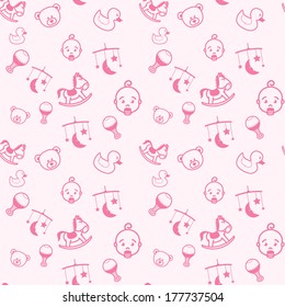 Baby background seamless pattern