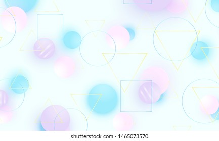 Baby background. Soft blue pattern. Creative decoration. Pink, blue, violet balls. Fun concept. Vector illustration. Cute baby background.