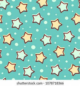 Baby background with stars. Seamless vector pattern.