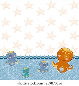 baby background for text with octopus