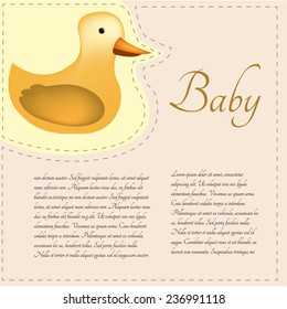 a baby background with text and a rubber duck