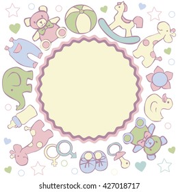  Baby background. Vector congratulation card.