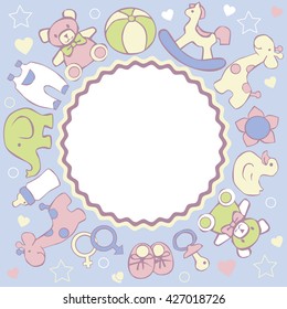  Baby background. Vector congratulation card.