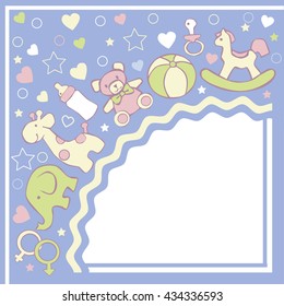 Baby background. Vector congratulation card.