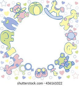 Baby background. Vector congratulation card.
