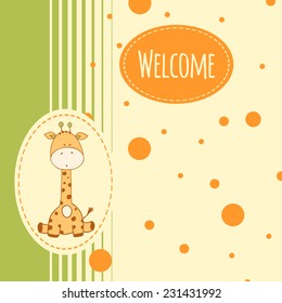 baby bacrground with fun giraffe
