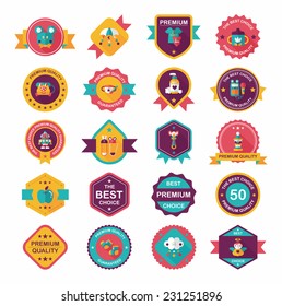 Baby badge banner design flat background set, eps10