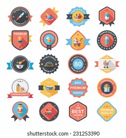 Baby badge banner design flat background set, eps10