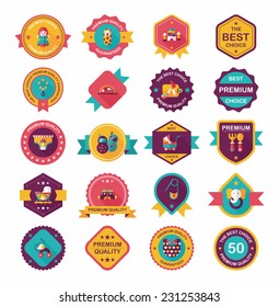 Baby badge banner design flat background set, eps10