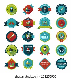 Baby badge banner design flat background set, eps10