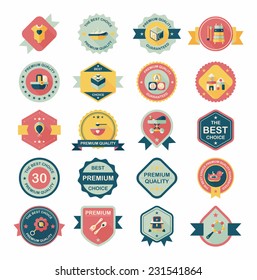 Baby badge banner design flat background set, eps10