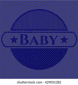 Baby badge with jean texture