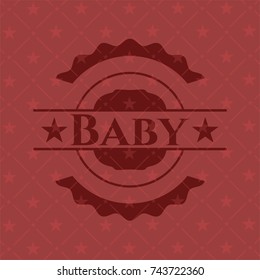 Baby badge with red background