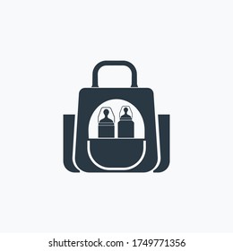 Baby bag icon isolated on clean background. Baby bag icon concept drawing icon in modern style. Vector illustration for your web mobile logo app UI design.