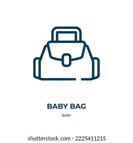 Baby bag icon. Linear vector illustration from baby collection. Outline baby bag icon vector. Thin line symbol for use on web and mobile apps, logo, print media.