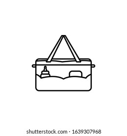 Baby Bag Line Icon On White Background