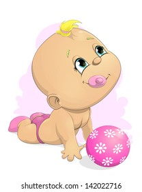 	baby and ball