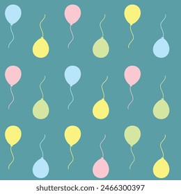 Baby balloon pattern with the perfect combinations of pink and light blue.