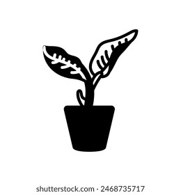 Baby Banana Plant Isolated Icon, vector illustration