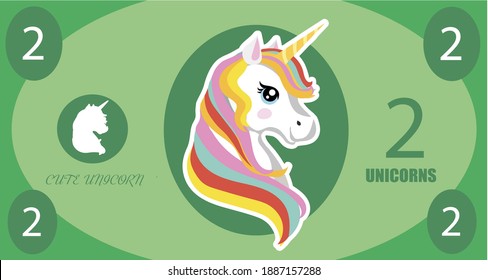 baby banknote with unicorn. Toy currency for kids board games, vector illustration