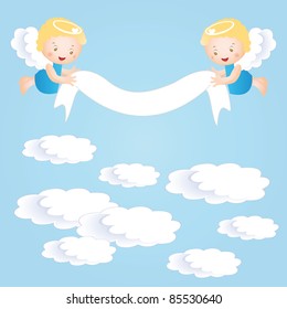 Baby baptism background with small angel