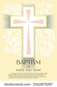 Baby Baptism Or Christening Invitation Template