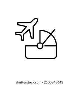 Baby bassinet and airplane. Safe air travel with infants. Pixel perfect vector icon