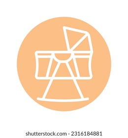 Baby bassinet color line icon. Isolated vector element. Outline pictogram for web page, mobile app, promo