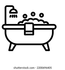 Baby bath Bold Line Vector icon which can easily modify or edit

