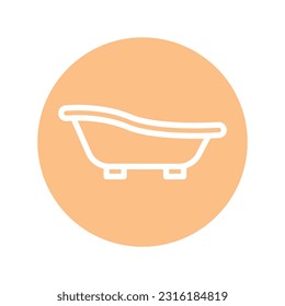 Baby bath color line icon. Isolated vector element. Outline pictogram for web page, mobile app, promo