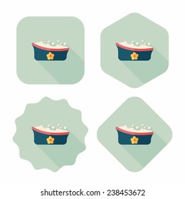 baby bath flat icon with long shadow, eps10