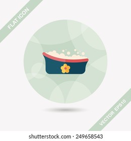 baby bath flat icon with long shadow,eps10