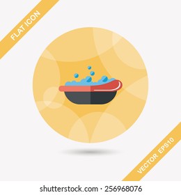 baby bath flat icon with long shadow,eps10