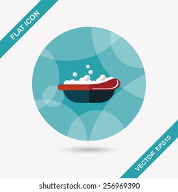 baby bath flat icon with long shadow,eps10