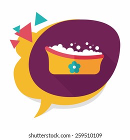 baby bath flat icon with long shadow,eps10