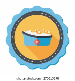 baby bath flat icon with long shadow,eps10