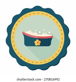 baby bath flat icon with long shadow,eps10