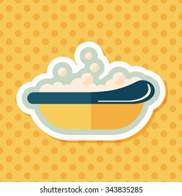 baby bath baby flat icon with long shadow,eps10