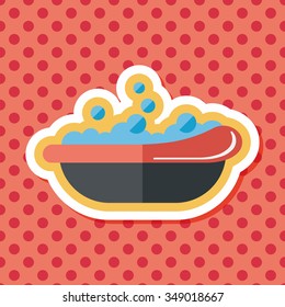 baby bath flat icon with long shadow,eps10