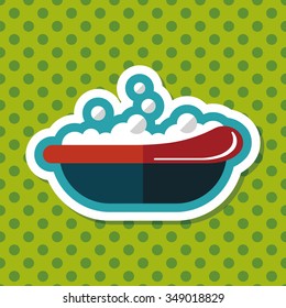 baby bath flat icon with long shadow,eps10