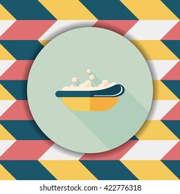 baby bath baby flat icon with long shadow,eps10